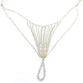 Body Chain Jewelry Simple Waist Round Cute Sexy Bikini Rhinestone Underwear Belly Chain Crystal Thong For Women
