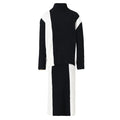 Two Pieces Suit Half-body Skirt Black Knitting Sweater Big Size Turtleneck Women Fashion Autumn Winter