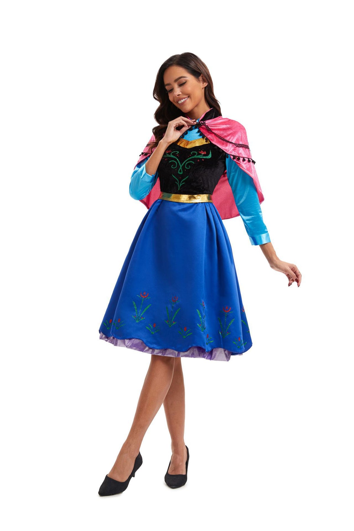 S-4XL Halloween Costume Frozen Cosplay Adult Anna Dress