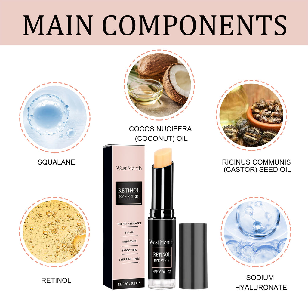 Retinol Eye Stick, Eye Area Moisturizing Light Line Dark Circles Lift Firming Eye Cream