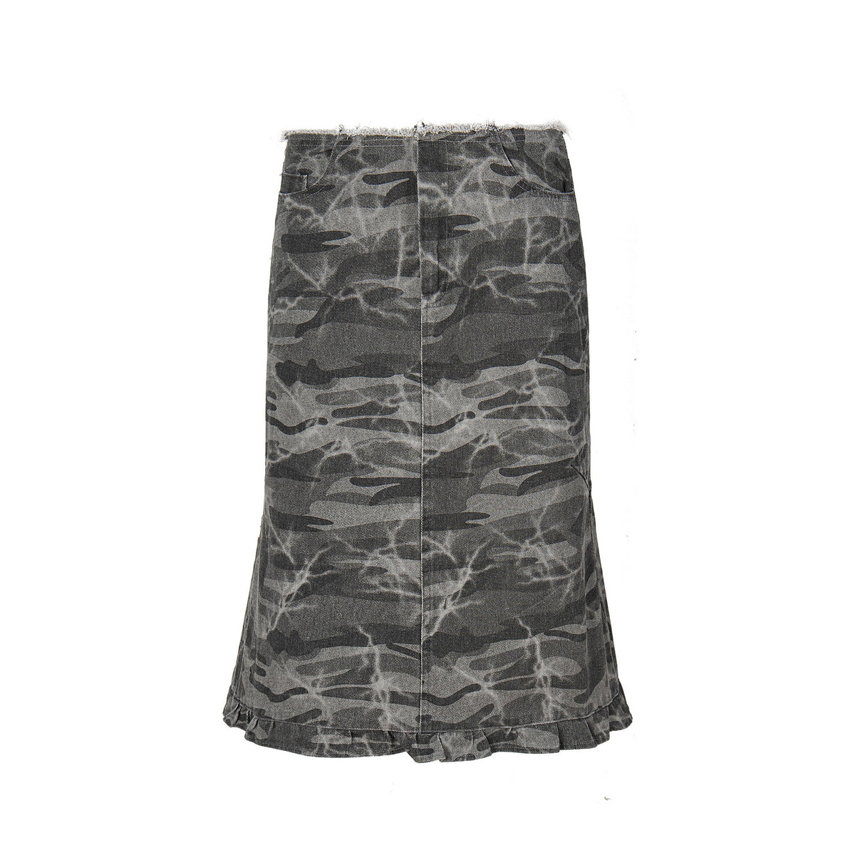 Make old camouflage half body A-line skirt for women