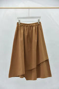 High Elastic Waist Caramel Irregular Layers A-line Half-body Skirt Women Fashion Tide New Spring Autumn