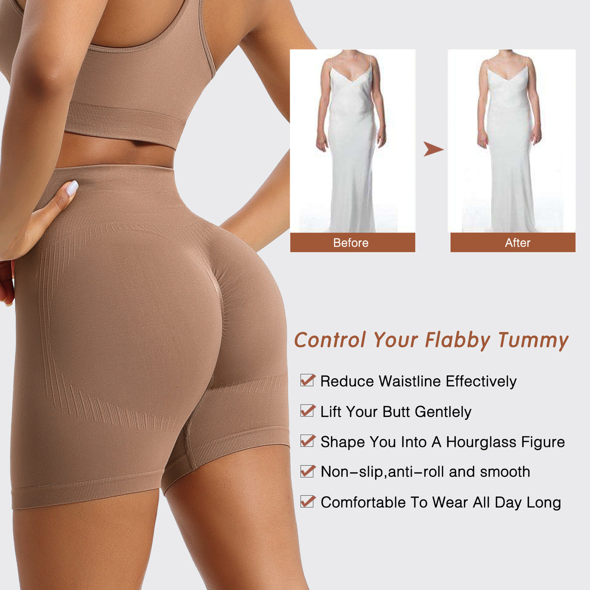 Women's Butt Lifting Pants High Waist Tummy Control Shapewear Thin Trainer Safety Pants