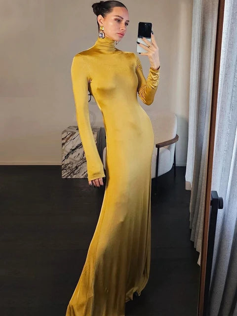 Half Turtleneck  Women Sexy Evening Party Elegant Solid Pure Body-Shaping Wholesale Zipper Slim