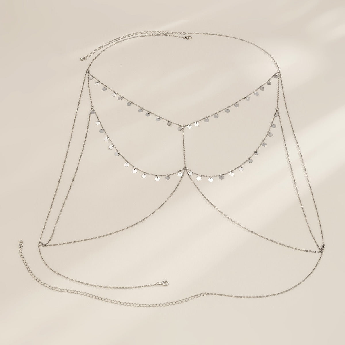 Minimalist street photo sequins, tassels, bikini chest chains, nightclubs, necklaces, sexy body chains, women