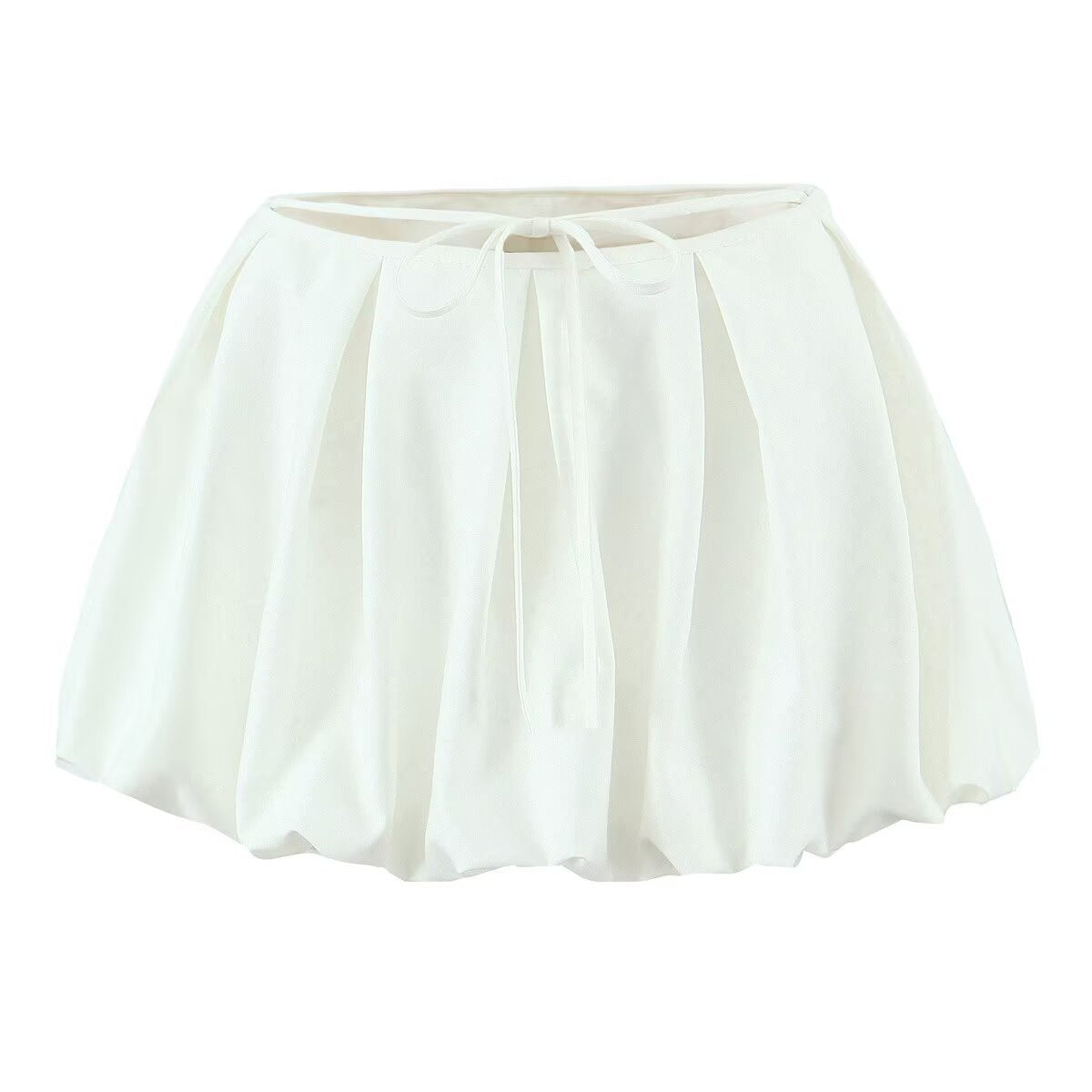 Lace up flower bud skirt shorts half body skirt for women