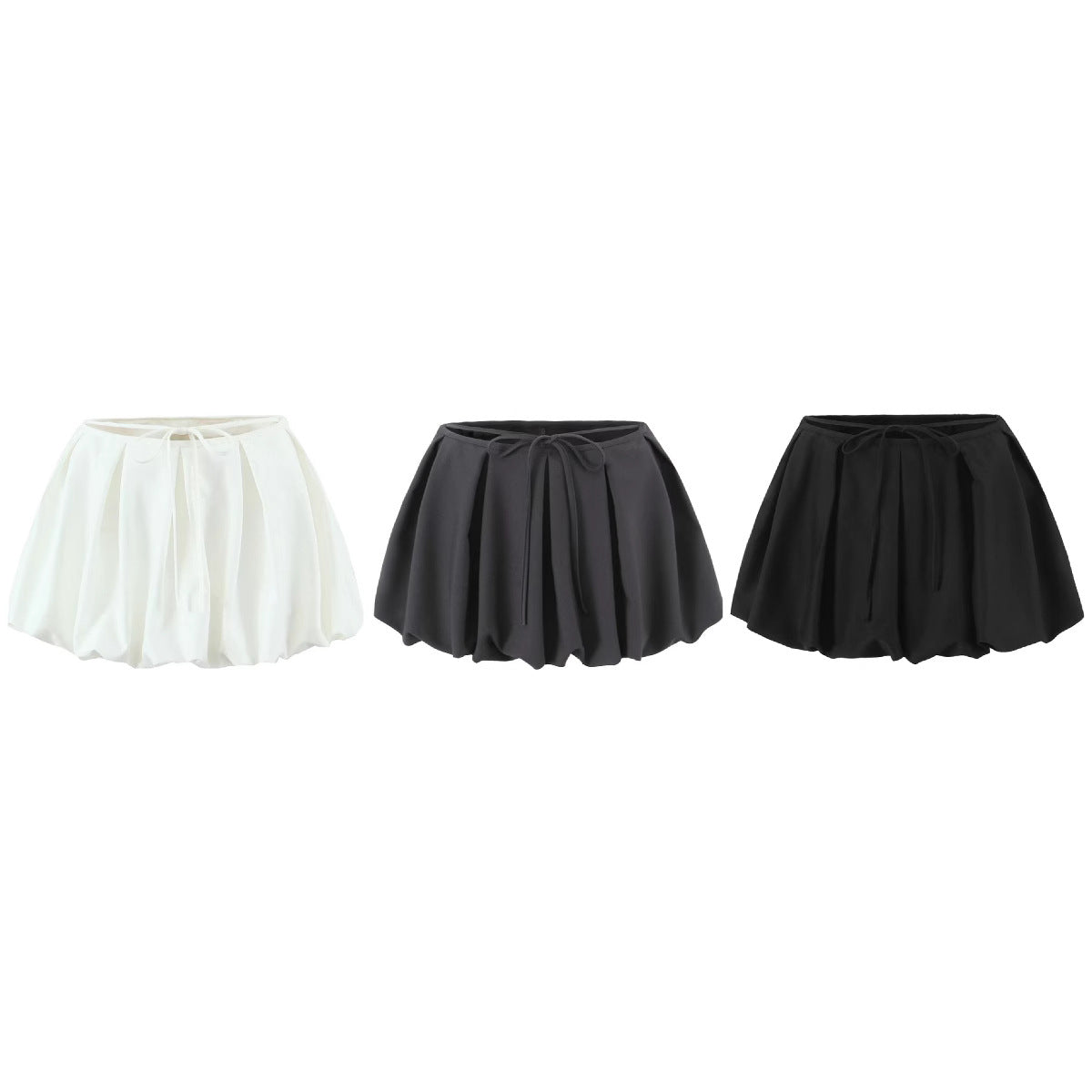 Lace up flower bud skirt shorts half body skirt for women