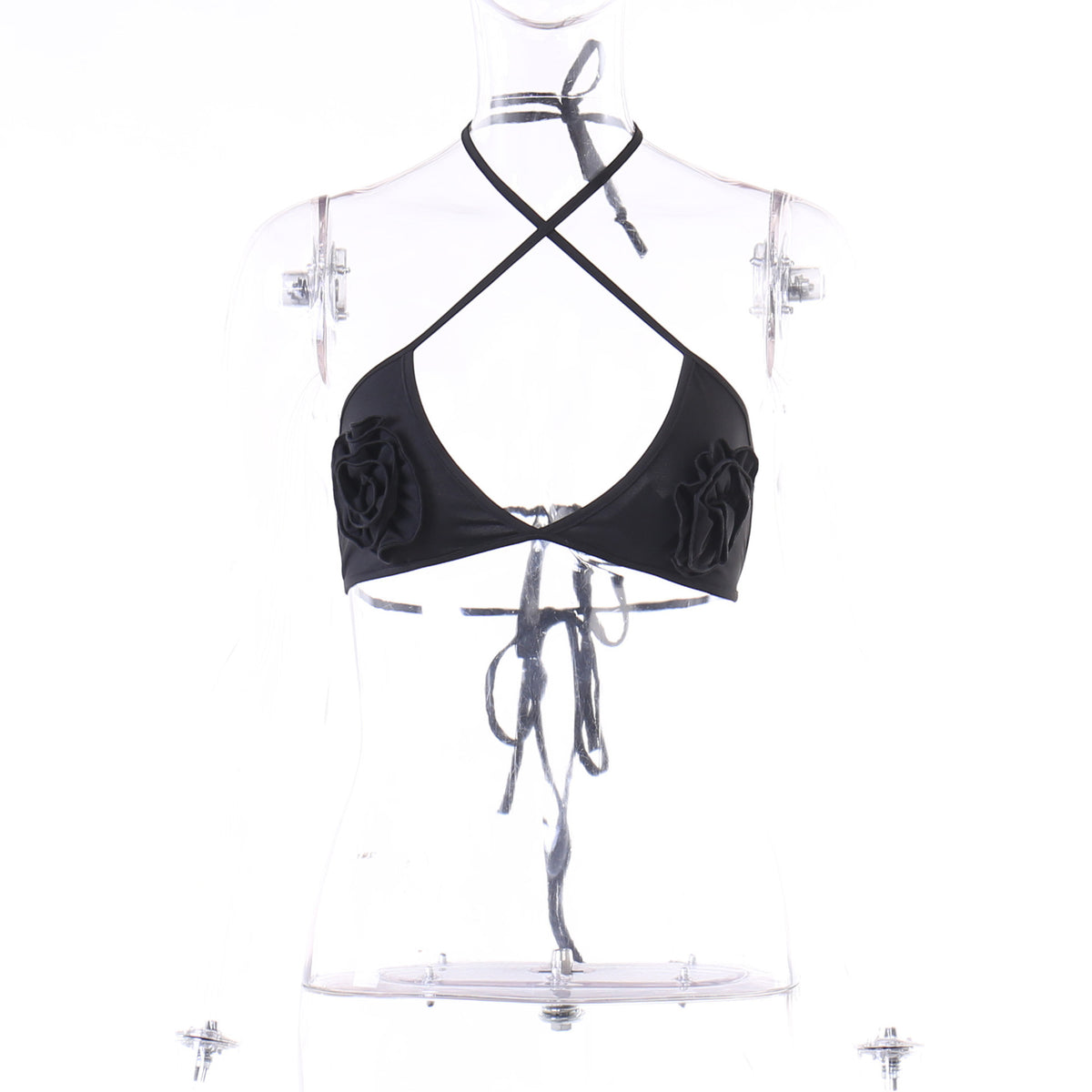Strap 3D Flower Sexy Chest Slim Fit Hip Lift Pants Spicy Girl Set