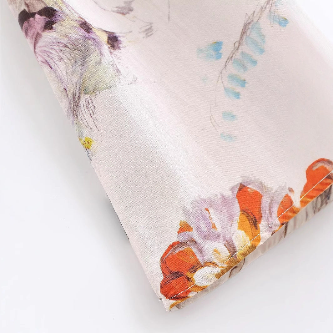 Lace printed half body cotton A-line long skirt for women