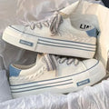 Women Outdoor Trainers Platform Canvas Shoes Height Increasing Chunky Sneakers Young Girls Outdoor Training Women Casual Shoes