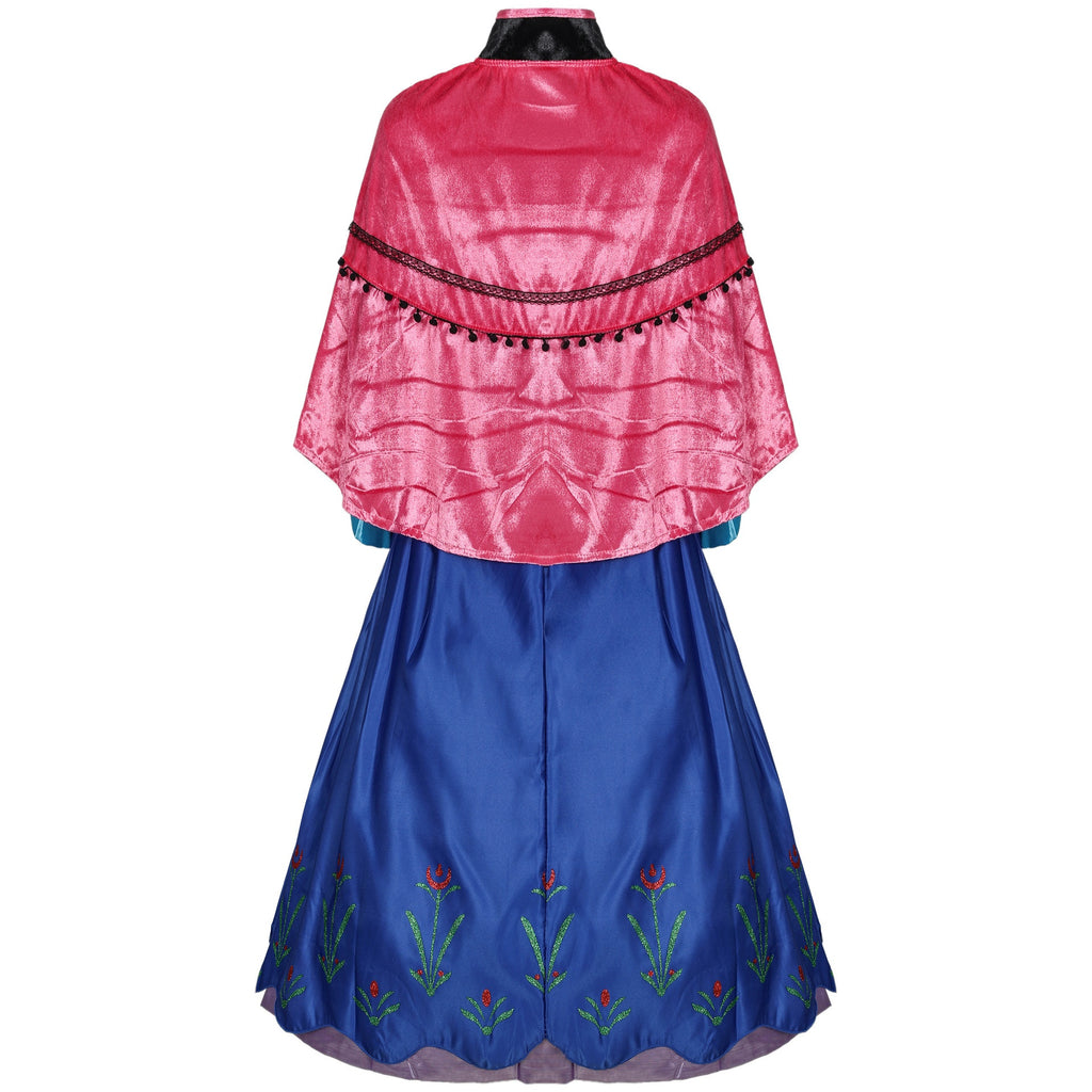 S-4XL Halloween Costume Frozen Cosplay Adult Anna Dress