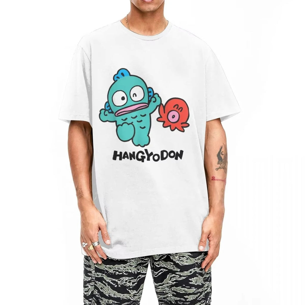 Hangyodon T-Shirt Men Women Funny Pure Tees Crewneck Short S
