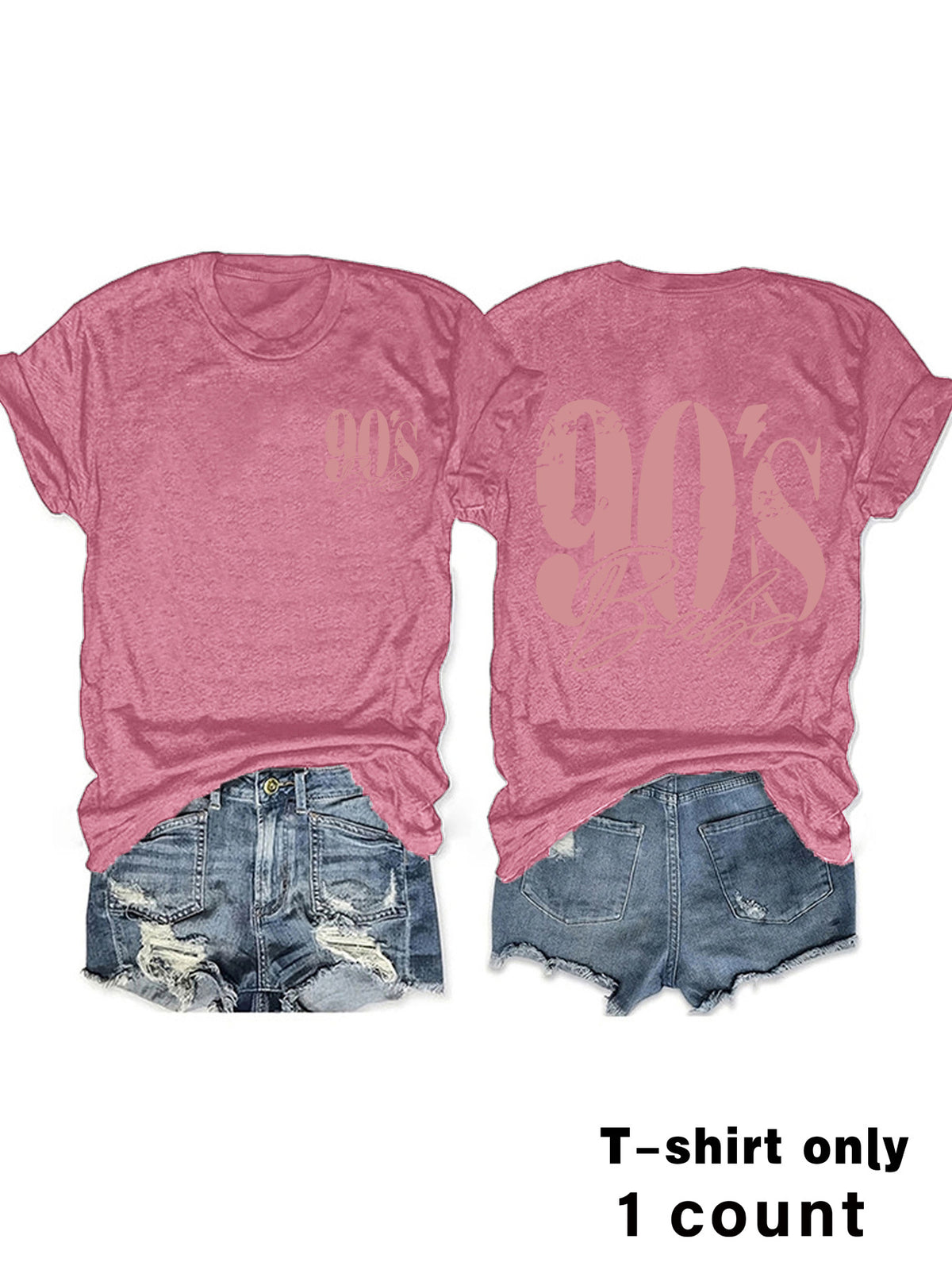T-shirt women's short sleeved 90'S print