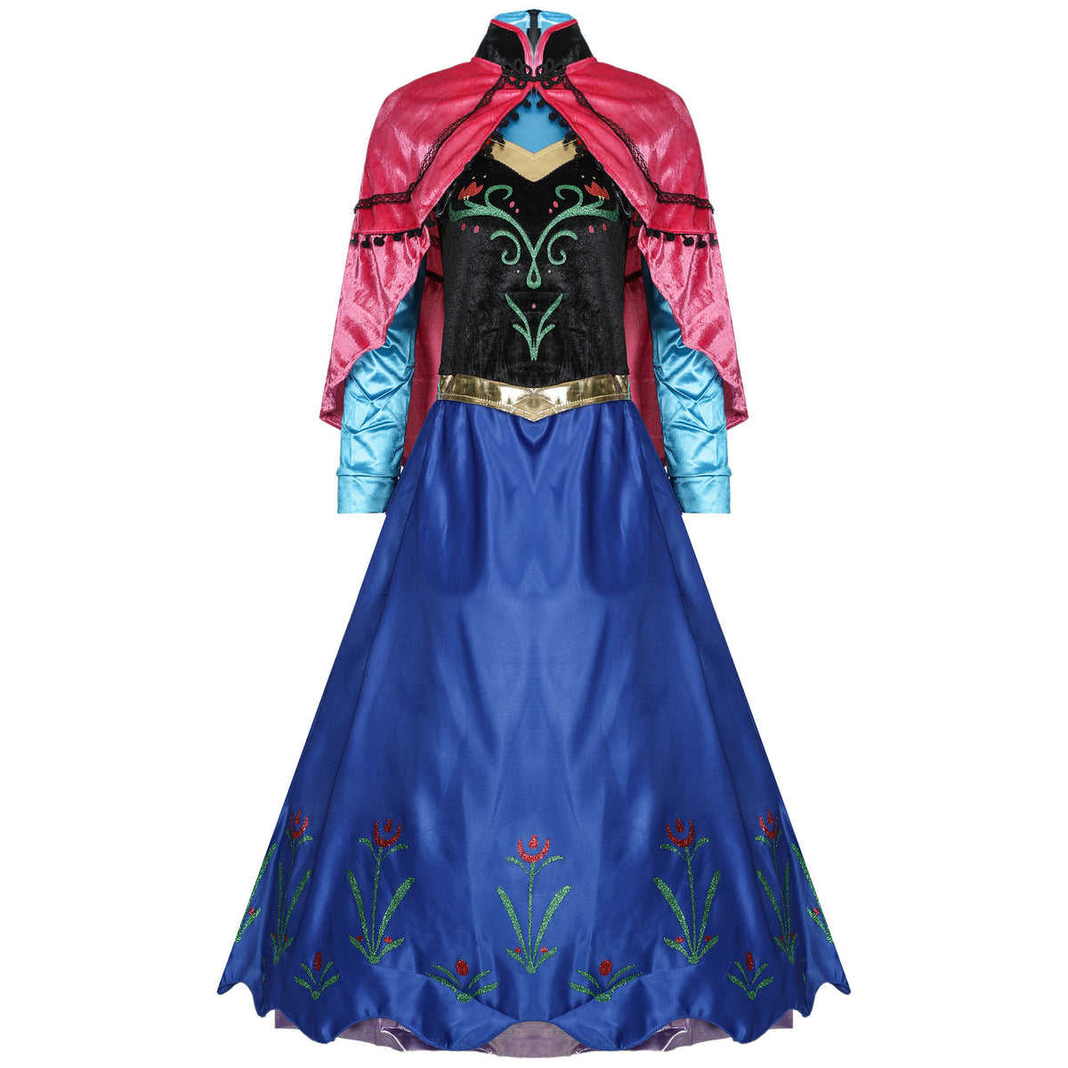 S-4XL Halloween Costume Frozen Cosplay Adult Anna Dress