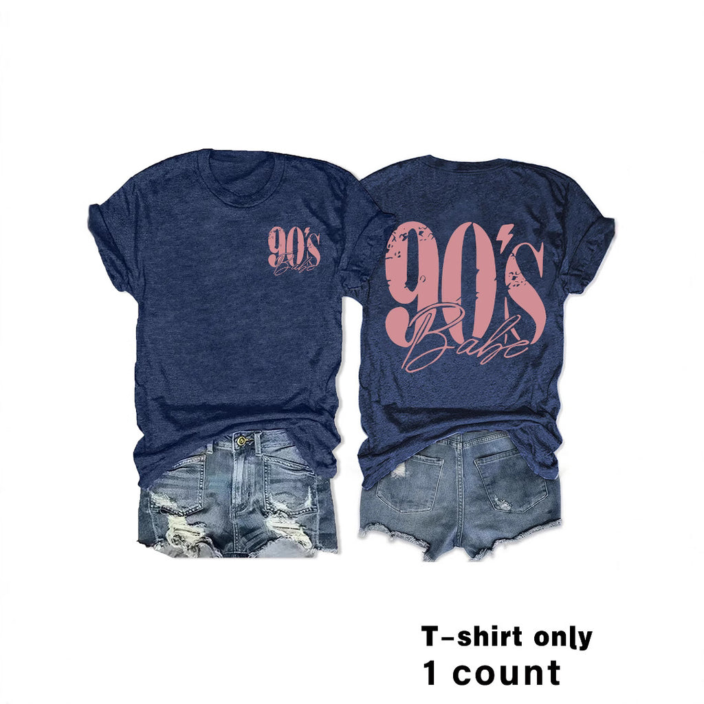 T-shirt women's short sleeved 90'S print